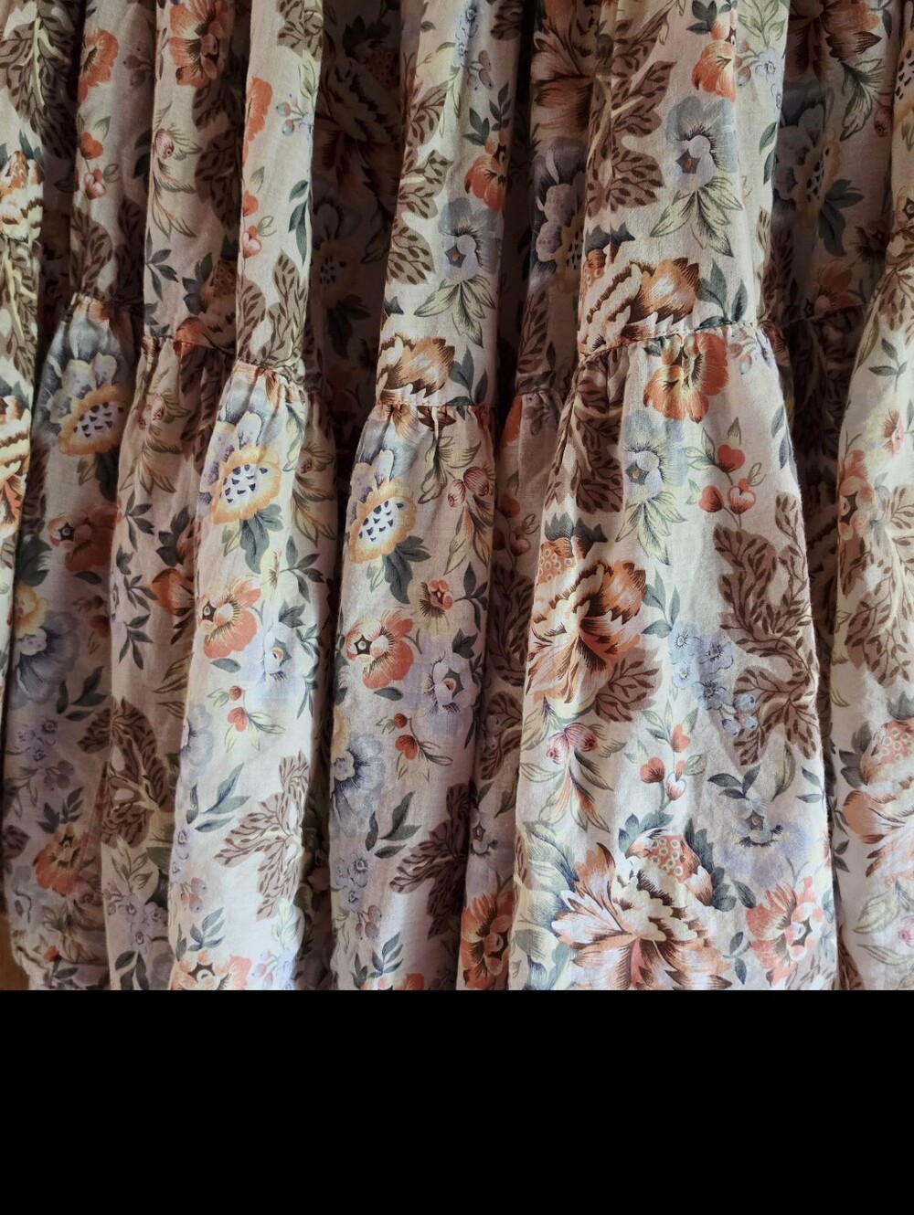 NIPON STUDIO WOMAN Boho Floral Tiered Midi Skirt, Size 16 - Picture 6 of 8